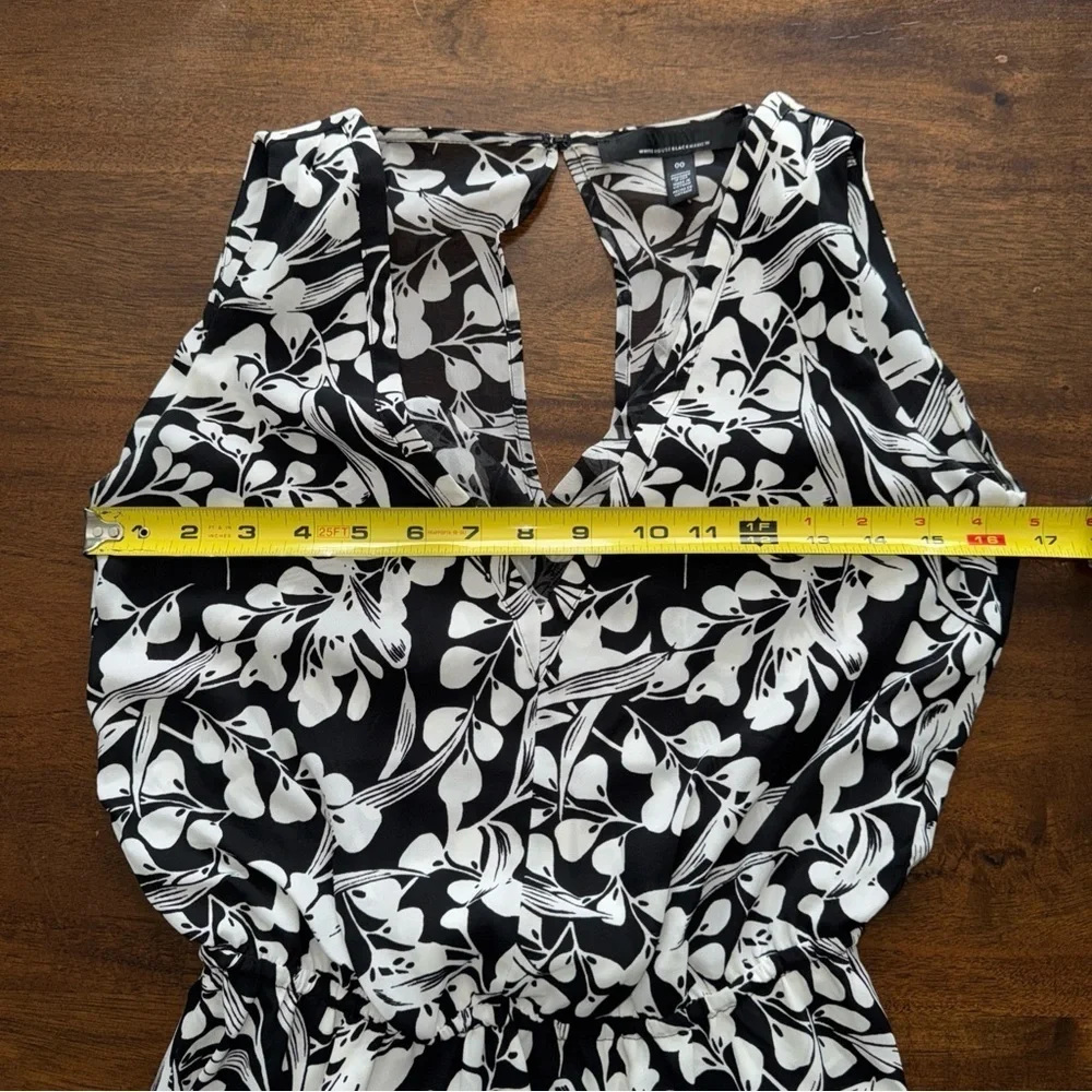 White House Black Market Floral Layered Sleeveless V-neck Mini Dress 00 - Picture 9 of 16